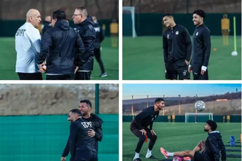  وصلة ضحك بين صلاح وتريزيجيه.. لقطات من تدريبات منتخب مصر قبل لقاء زيمبابوي (صور)